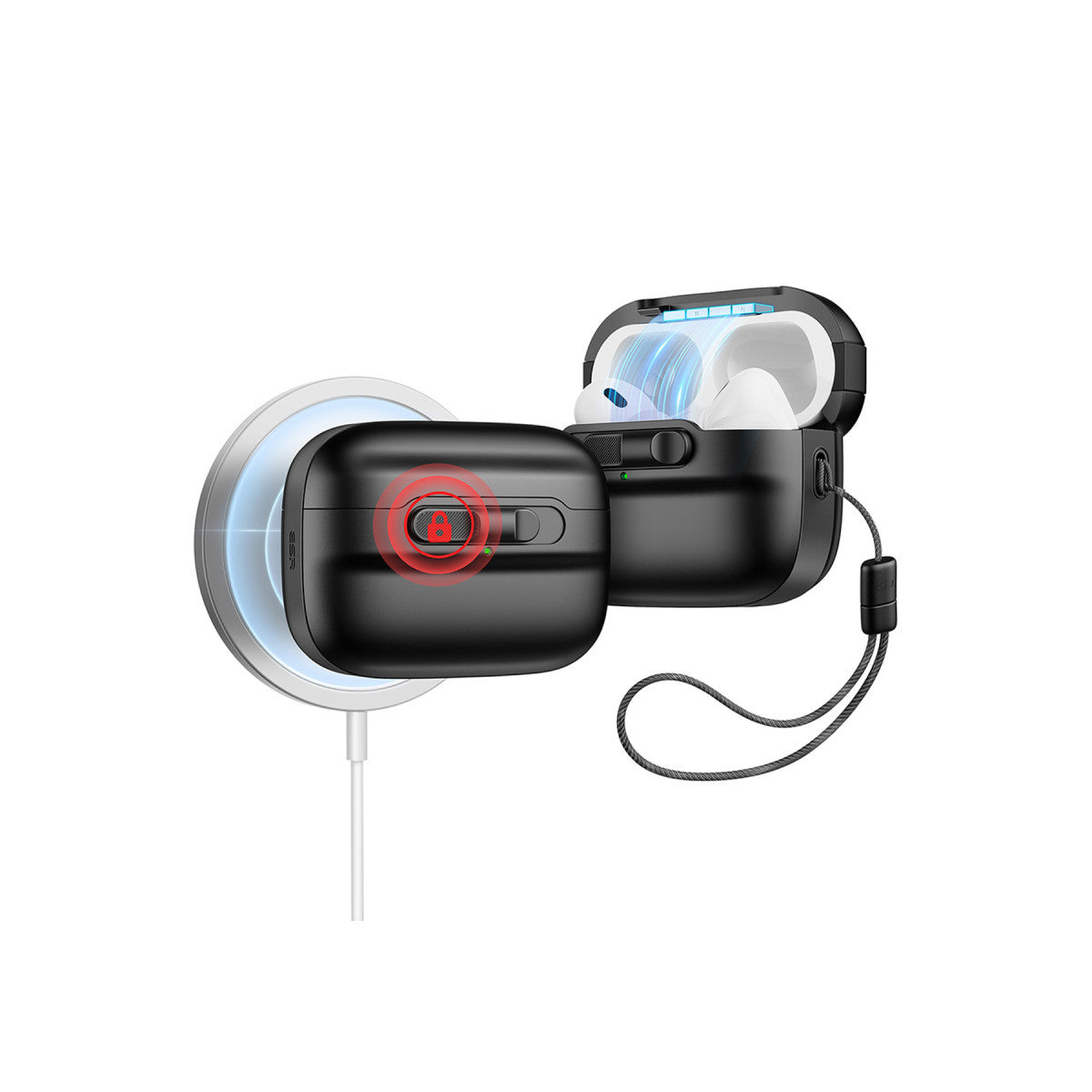 ESR Apple Airpods Pro 2 (2.Nesil) Pulse Magsafe Şarj Destekli Kilitli Kılıf